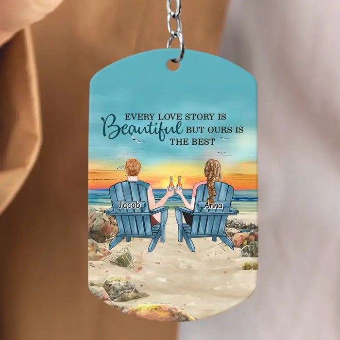 Personalized Couple Aluminum Keychain - Gift Idea For Couple/Valentines Day - Every Love Story Is Beautiful But Ours Is The Best
