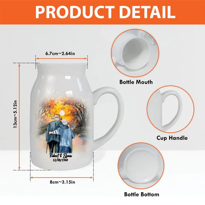 Personalized Old Couple Ceramic Flower Vase - Gift Idea For Couple/Him/Her - When We Get To The End Of Our Lives Together