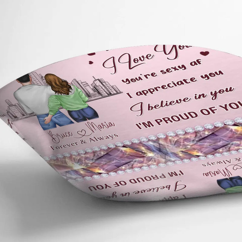 Personalized Couple Pillow Cover - Valentine Gift Idea For Couple - Here Is A Pillow To Remind You: I Love You