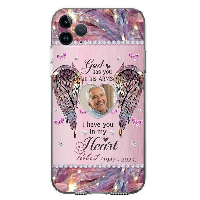 Custom Personalized Memorial Phone Case - Memorial Gift Idea For Family - Case For iPhone/Samsung - God Has You In His Arms