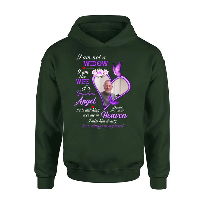 Personalized Memorial Photo T-Shirt/Long Sleeve/Sweatshirt/Hoodie - Upload Photo - Gift Idea For Family - I Am Not A Widow
