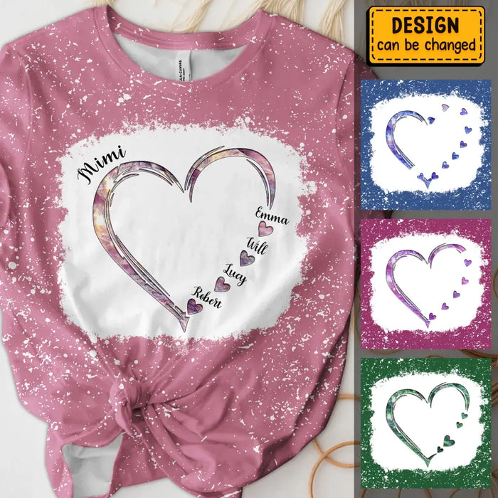 Personalized Grandma Hearts T-shirt - Family Best Gifts For Mother's Day -  Up to 12 Kids