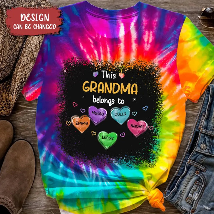Personalized Grandma T-shirt - Up to 10 Kids - Gift Idea For Grandma/Mother - This Grandma Belongs To