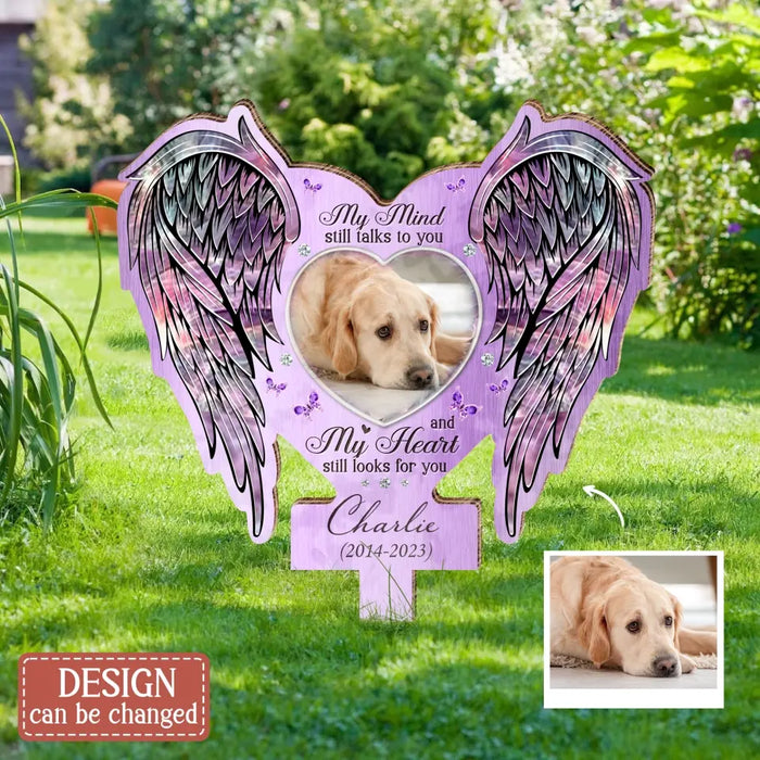 Personalized Memorial Pet Garden Stake - Upload Photo - Memorial Gift Idea For Pet Lover - Your Wings Were Ready But My Heart Was Not