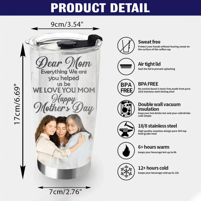 Personalized Dear Mom Tumbler - Gift Idea For Mother's Day - Mother's Day Idea From Daughter/Son - You Are The Piece That Holds Us Together