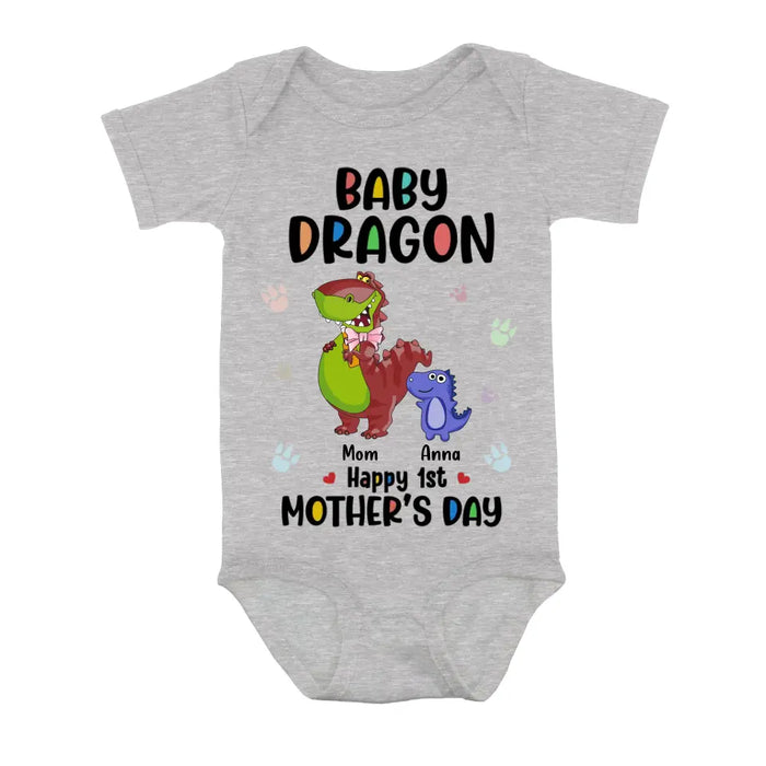 Personalized Dragon Shirt/Baby Onesie - Gift Idea For Mother's Day - Happy 1st Mother's Day