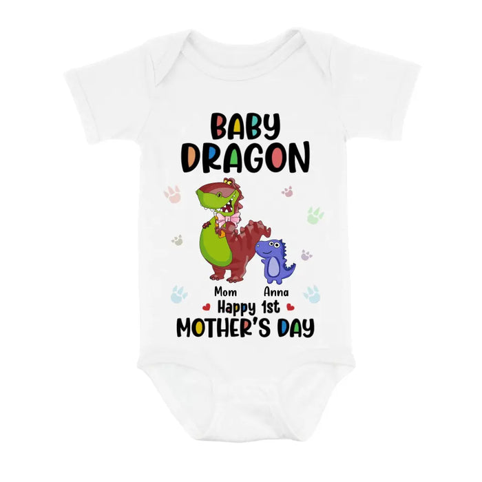 Personalized Dragon Shirt/Baby Onesie - Gift Idea For Mother's Day - Happy 1st Mother's Day