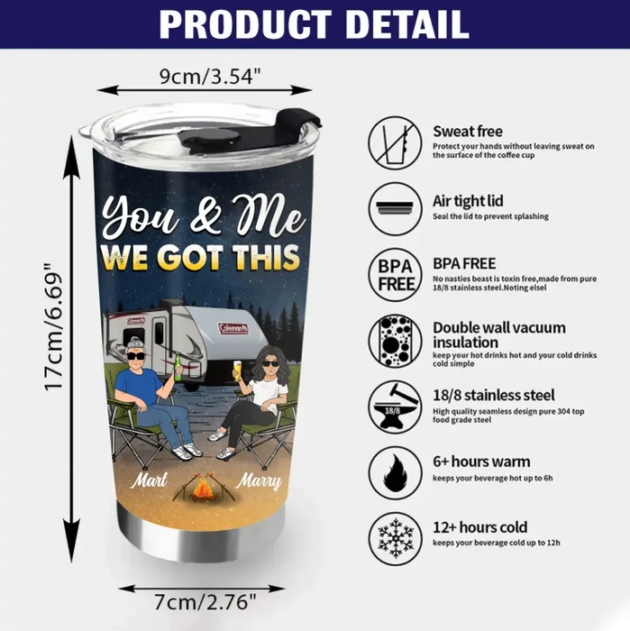 Personalized Camping Couple Tumbler - Gift Idea For Camping Lovers/Couple - Husband & Wife Camping Partners For Life