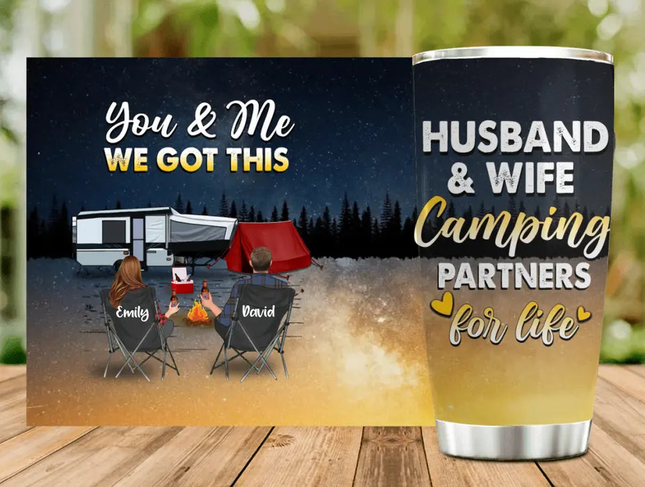 Personalized Camping Couple Tumbler - Gift Idea For Camping Lovers/Couple - You & Me We Got This
