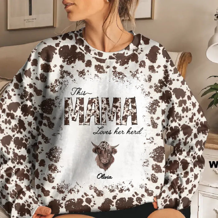 Personalized Mama AOP Sweater - Mother's Day Gift Idea For Mama/Grandma - This Mama Loves Her Herd