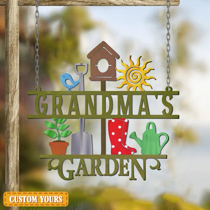 Personalized Garden Metal Sign - Gift Idea For Family