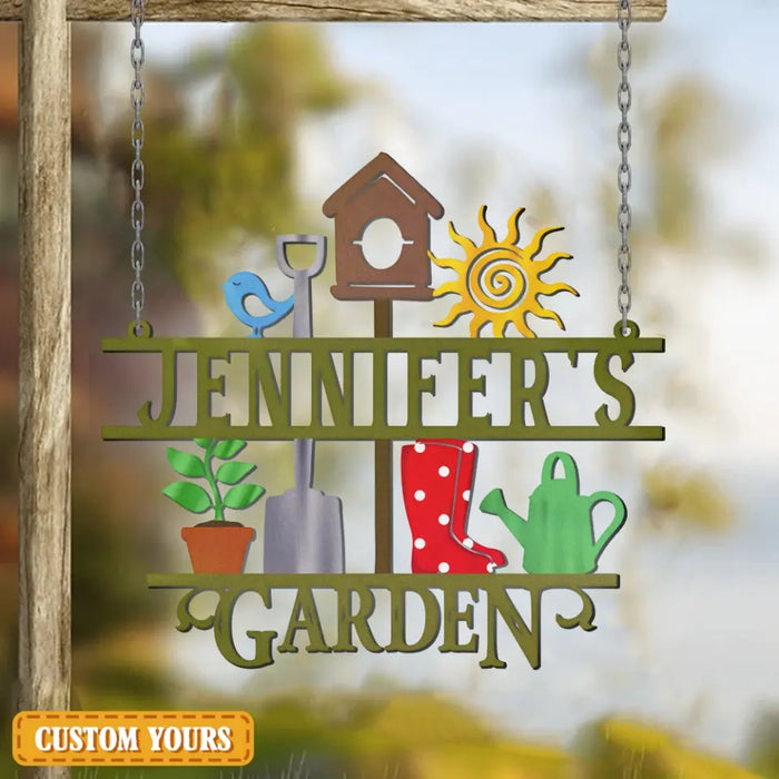 Personalized Garden Metal Sign - Gift Idea For Family