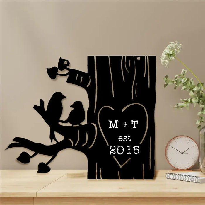 Personalized Couple/Family Metal Sign - Couple/Parents With Up to 4 Kids - Gift For Couple