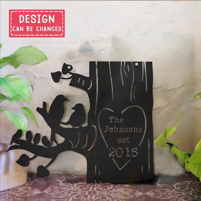 Personalized Couple/Family Metal Sign - Couple/Parents With Up to 4 Kids - Gift For Couple