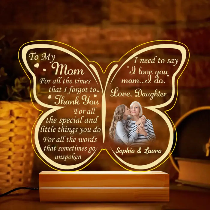 Personalized To My Mom Acrylic Night Light - Gift Idea For Mom From Daughter/Son - Upload Photo - I Love You