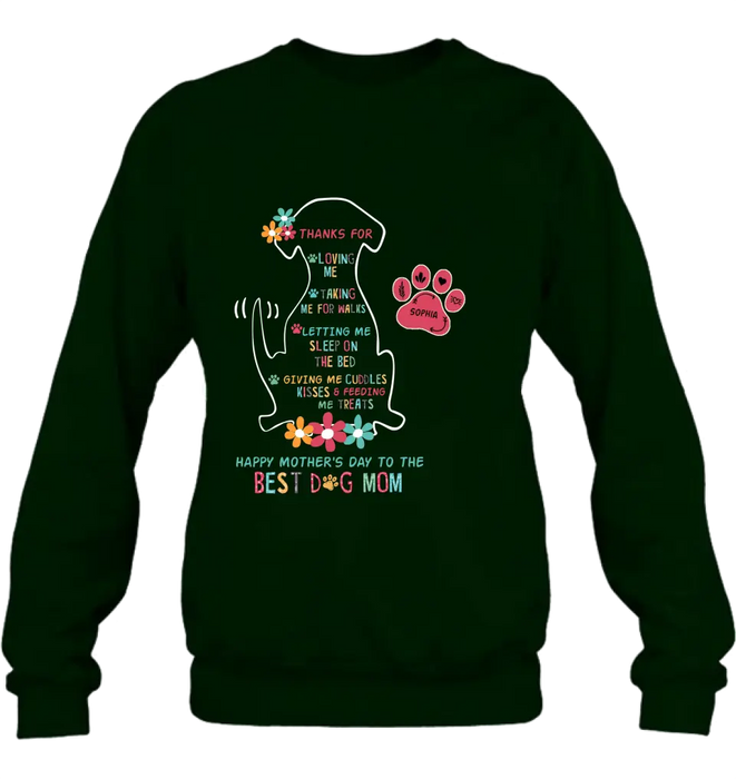 Personalized Best Dog Mom Shirt/Hoodie - Up to 7 Names - Gift Idea For Dog Lover/Mother's Day - Thanks For Loving Me