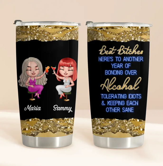 Personalized Besties Tumbler - Gift Idea For Friends/Sisters/Besties - Best Bitches
