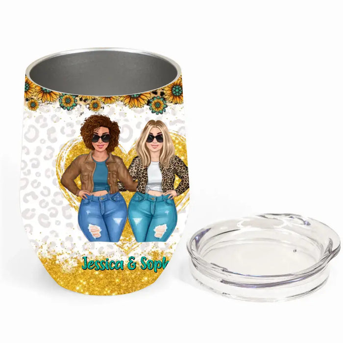 Personalized Mom & Daughter Wine Tumbler - Gift Idea For Mom/Mother's Day - Behind Every Crazy Daughter