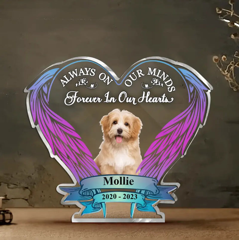 Personalized Memorial Pet Photo Wings Acrylic Plaque - Memorial Gift Idea For Pet Lover - Upload Photo