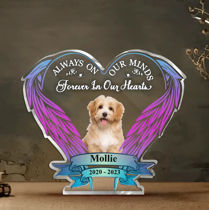 Personalized Memorial Pet Photo Wings Acrylic Plaque - Memorial Gift Idea For Pet Lover - Upload Photo