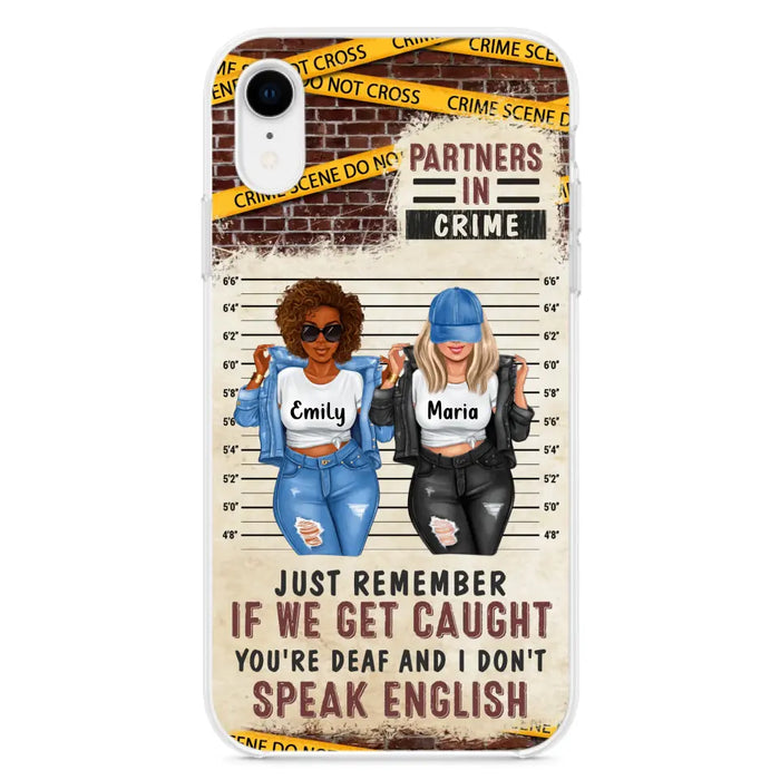 Custom Personalized Bestie Phone Case - Gift Idea For Bestie/ Sister - Upto 3 Girls - Partners In Crime - Case For iPhone And Samsung