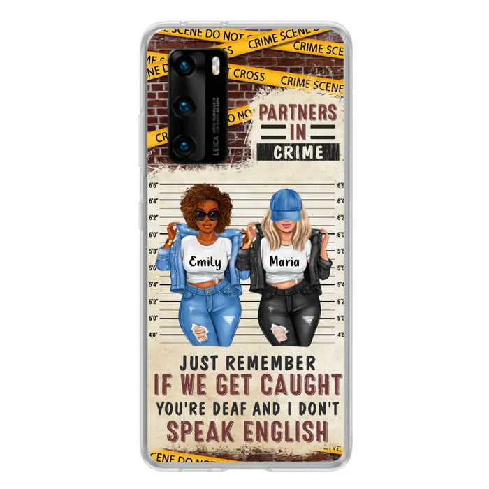 Personalized Bestie Phone Case - Gift Idea For Bestie/Sister - Up to 3 Girls - Partners In Crime - Case For Oppo/Xiaomi/Huawei