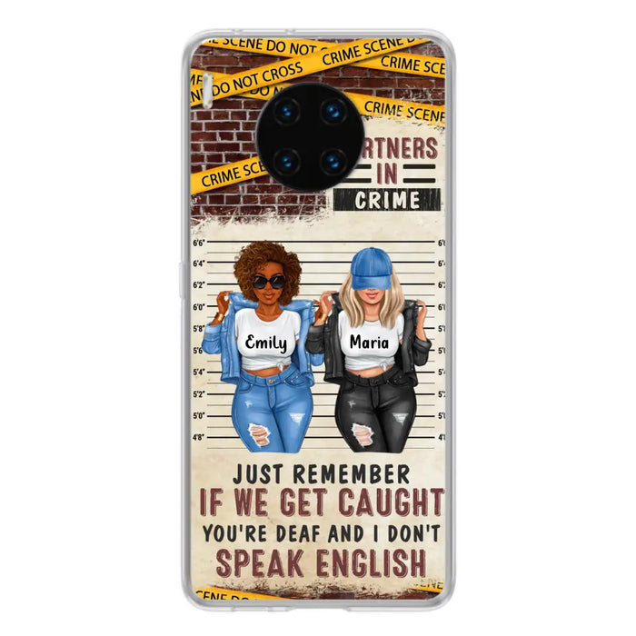 Personalized Bestie Phone Case - Gift Idea For Bestie/Sister - Up to 3 Girls - Partners In Crime - Case For Oppo/Xiaomi/Huawei