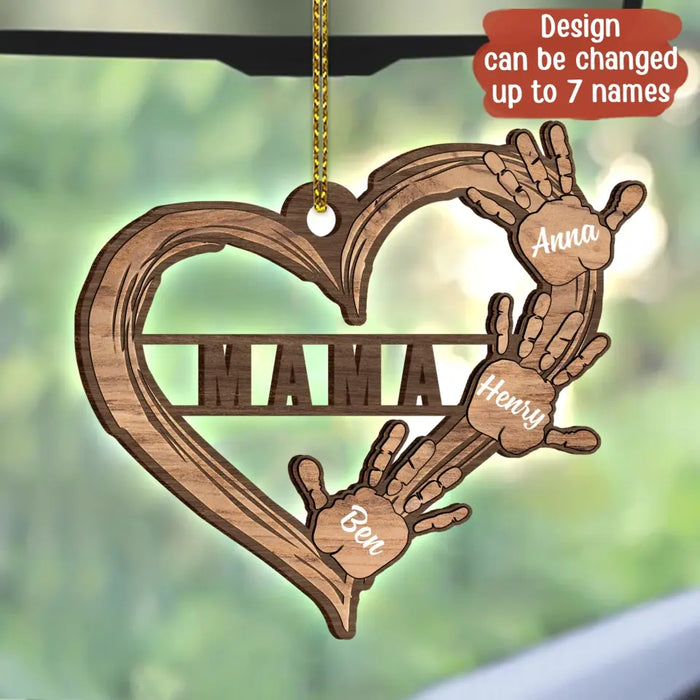 Personalized Grandma Wooden Car Hanging - Up to 7 Names - Gift To Grandma/Mom/Mother's Day