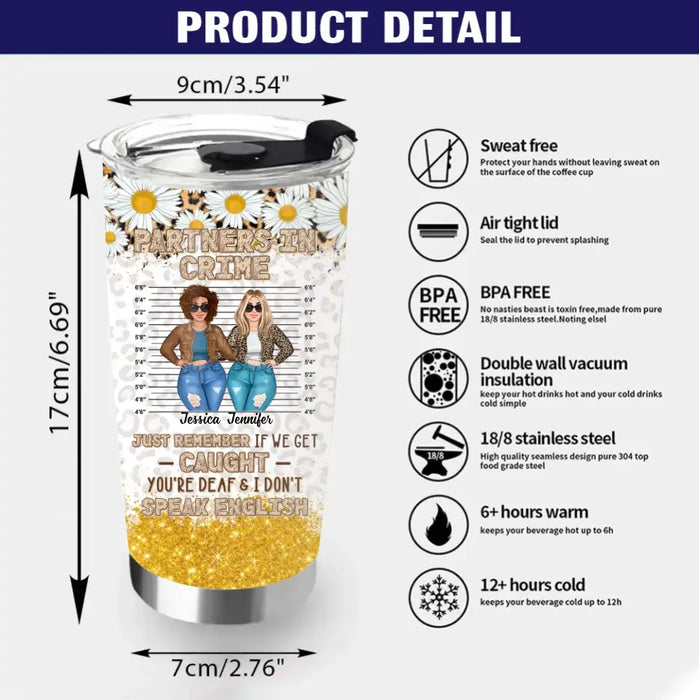 Personalized Besties Tumbler - Gift Idea For Friends/Sisters/Besties - Partners In Crime