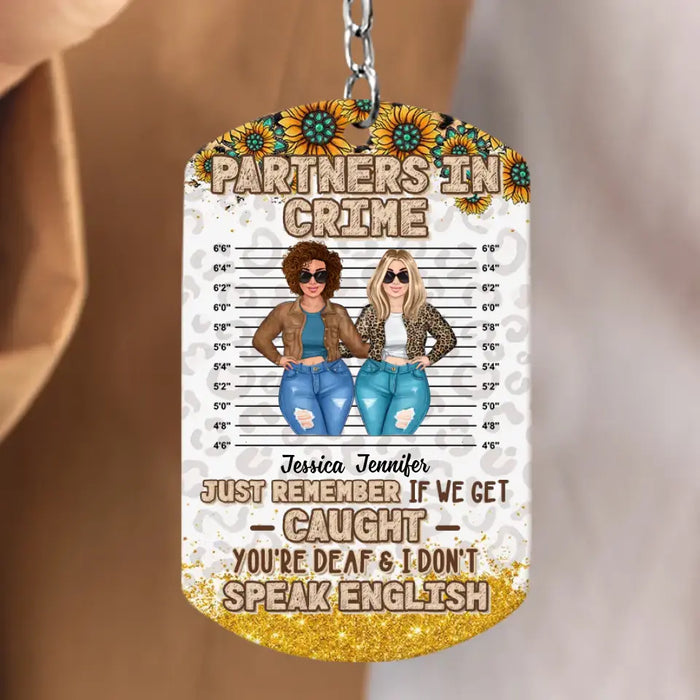 Personalized Besties Aluminum Keychain - Gift Idea For Friends/Sisters/Besties - Partners In Crime