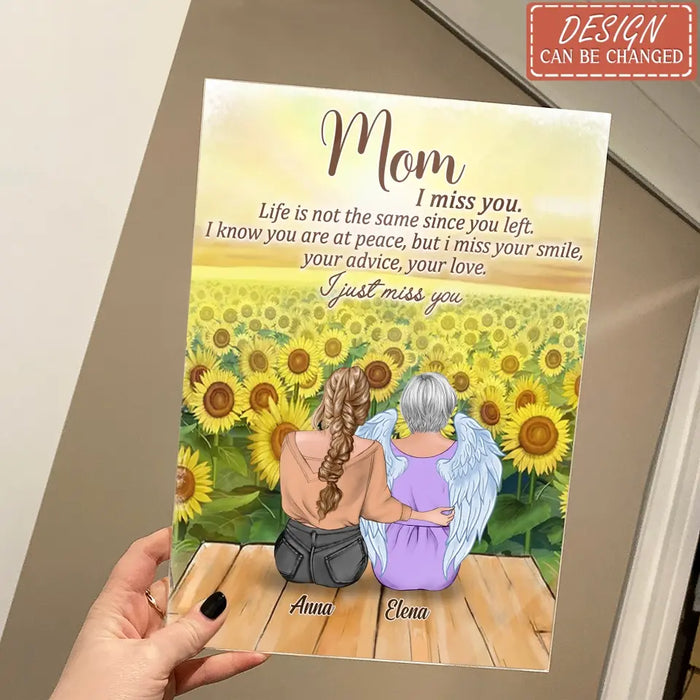 Personalized Mother Acrylic Plaque - Up to 4 Daughters - Memory Gift For Loss Mom - I Miss You
