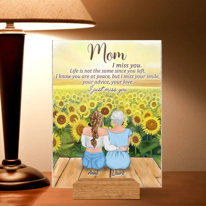 Personalized Mother Acrylic Plaque - Up to 4 Daughters - Memory Gift For Loss Mom - I Miss You