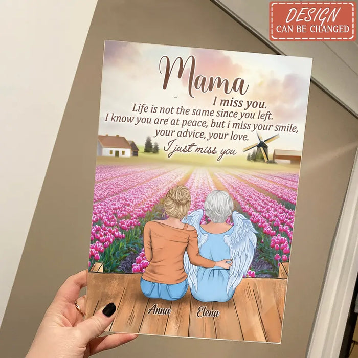 Personalized Mother Acrylic Plaque - Up to 4 Daughters - Memory Gift For Loss Mom - I Miss You