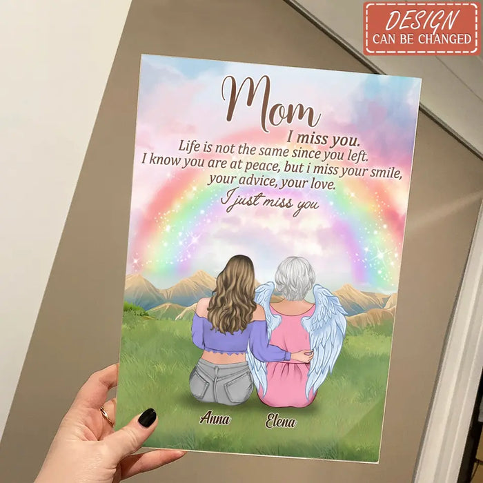 Personalized Mother Acrylic Plaque - Up to 4 Daughters - Memory Gift For Loss Mom - I Miss You