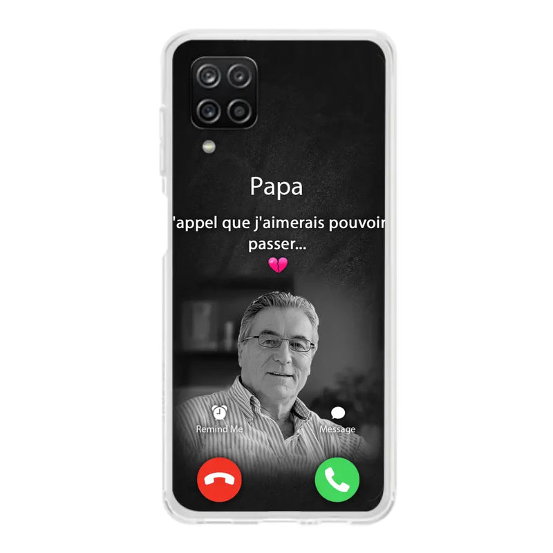 Coque de téléphone personnalisée pour papa commémoratif - Télécharger une photo - L'appel que j'aimerais pouvoir passer- Coque de téléphone pour iPhone/ Samsung