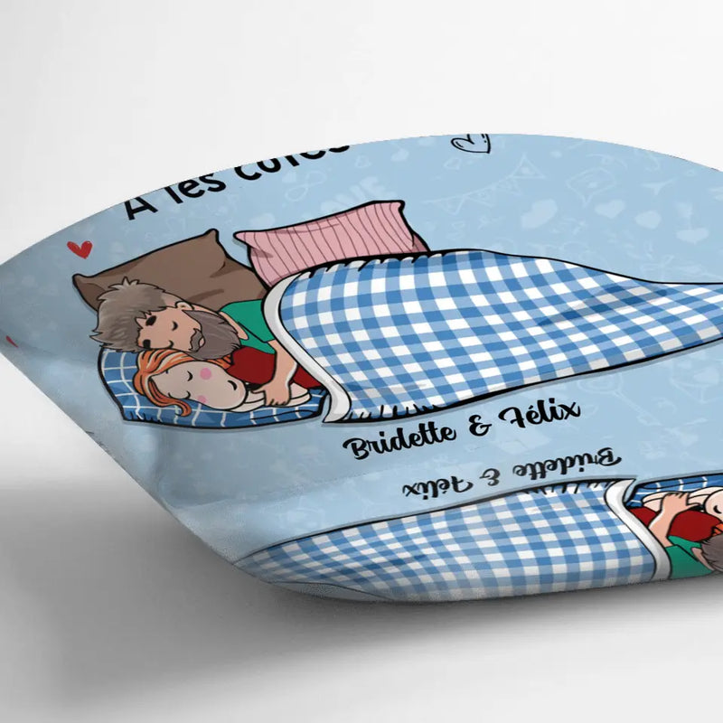 Housse de coussin/ couverture personnalisée - Le bonheur c'est de dormir à tes côtés