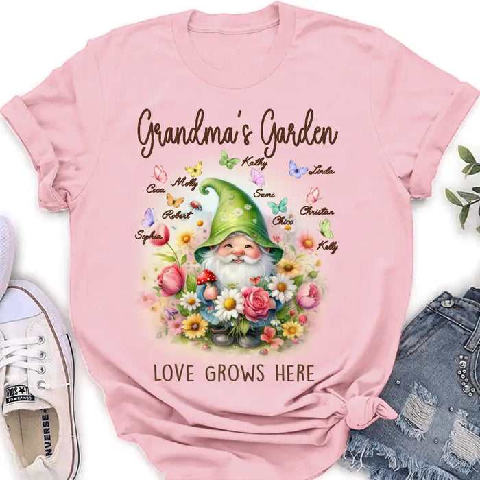 Personalized Grandma's Garden Shirt/Hoodie - Mother's Day Gift Idea For Grandma/Mother - Grandma's Garden