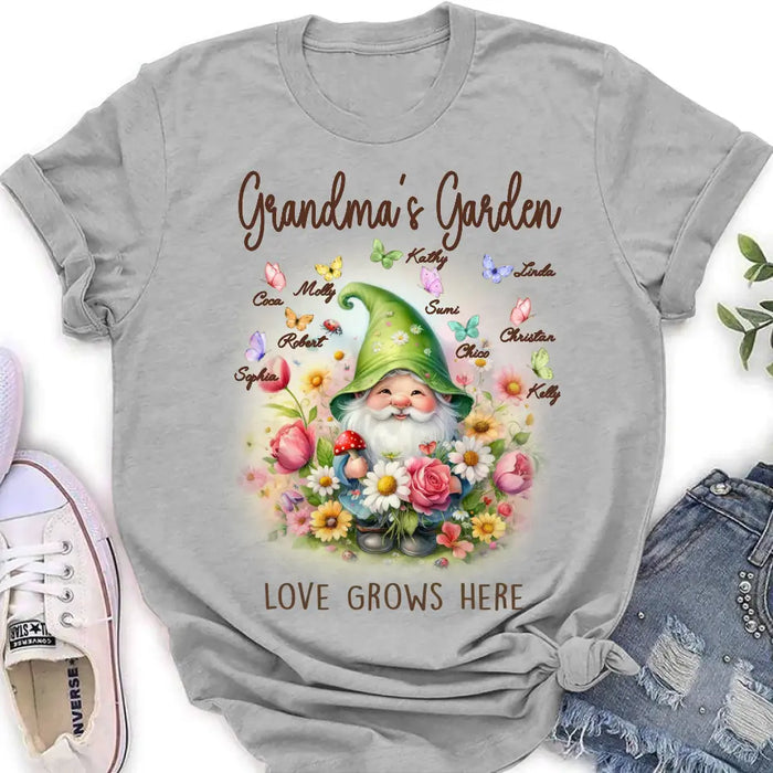 Personalized Grandma's Garden Shirt/Hoodie - Mother's Day Gift Idea For Grandma/Mother - Grandma's Garden