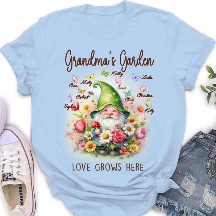 Personalized Grandma's Garden Shirt/Hoodie - Mother's Day Gift Idea For Grandma/Mother - Grandma's Garden