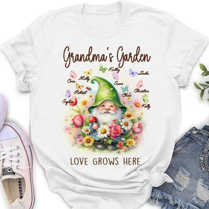 Personalized Grandma's Garden Shirt/Hoodie - Mother's Day Gift Idea For Grandma/Mother - Grandma's Garden