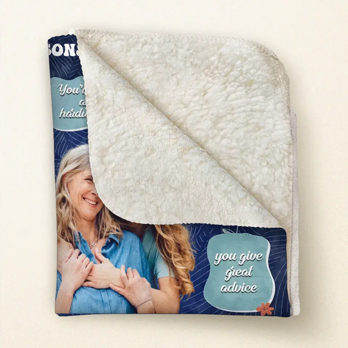 Personalized Photo Quilt/Fleece Throw Blanket - Mother's Day Gift Idea for Mom/Grandma - 10 Reasons Why I Love You