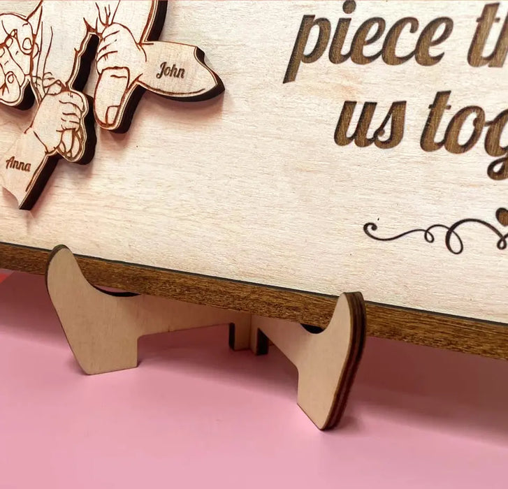 Personalized Mom Custom 2 Layered Wooden Art - Up to 10 Kids - Gift Idea For Mother's Day - You'll Hold Our Hearts Forever