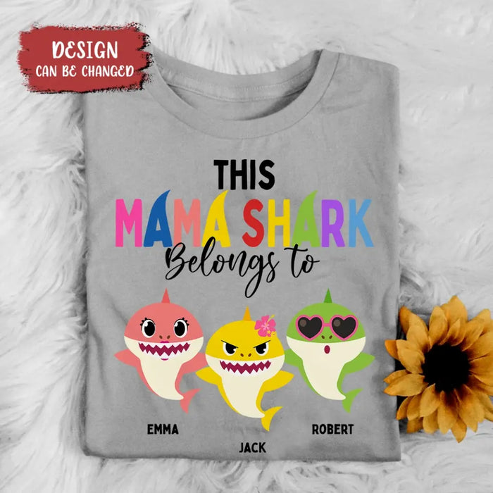 Personalized Mama Shirt/Hoodie - Up to 10 Kids - Mother's Day Gift Idea For Mom/Grandma - This Mama Shark Belongs To