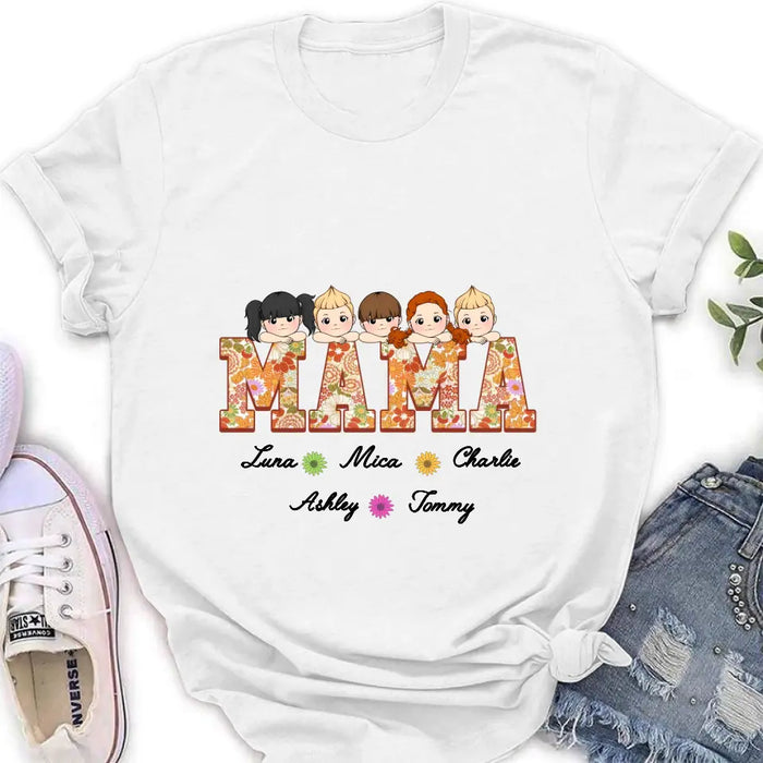 Personalized Floral Mama Shirt/Hoodie - Up to 5 Kids - Mother's Day Gift Idea for Mom/Grandma - Mama