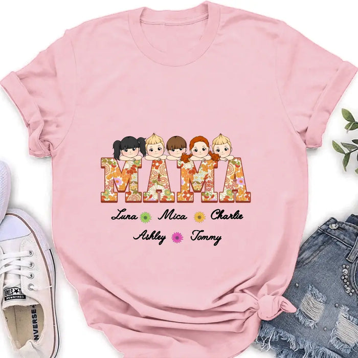 Personalized Floral Mama Shirt/Hoodie - Up to 5 Kids - Mother's Day Gift Idea for Mom/Grandma - Mama