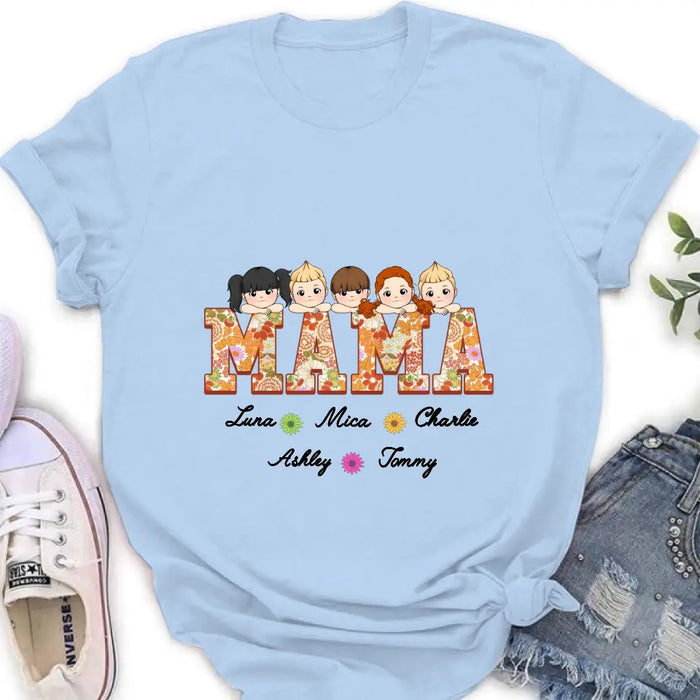 Personalized Floral Mama Shirt/Hoodie - Up to 5 Kids - Mother's Day Gift Idea for Mom/Grandma - Mama