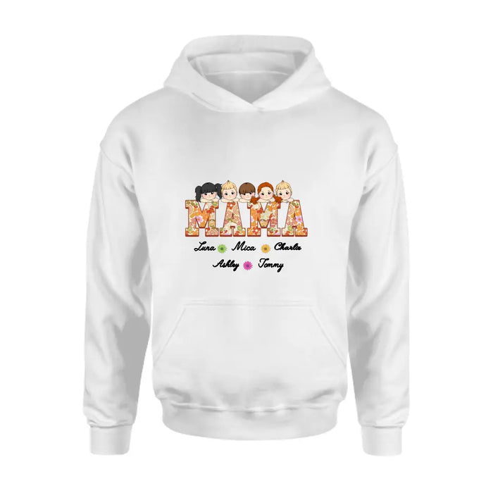 Personalized Floral Mama Shirt/Hoodie - Up to 5 Kids - Mother's Day Gift Idea for Mom/Grandma - Mama