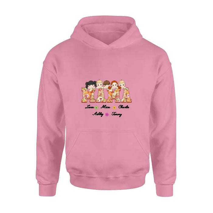 Personalized Floral Mama Shirt/Hoodie - Up to 5 Kids - Mother's Day Gift Idea for Mom/Grandma - Mama