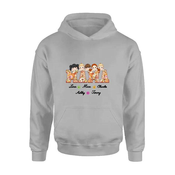 Personalized Floral Mama Shirt/Hoodie - Up to 5 Kids - Mother's Day Gift Idea for Mom/Grandma - Mama