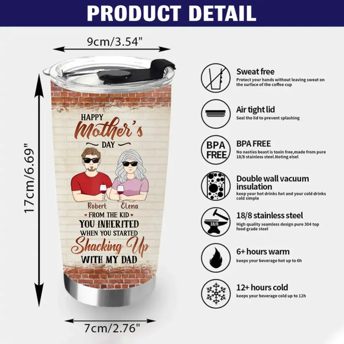 Personalized Stepped Up Mom Tumbler - Best Gift For Mother's Day From Children - Up to 3 Children - Happy Mother's Day From Kids